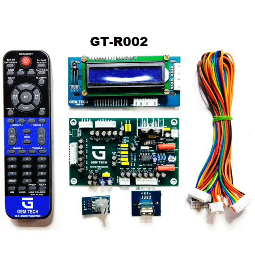 Remote Kit-Inbuilt of USB/FM/Bluetooth module with 16x2 display for 5.1 Home theatre system digitally Controlled by remote